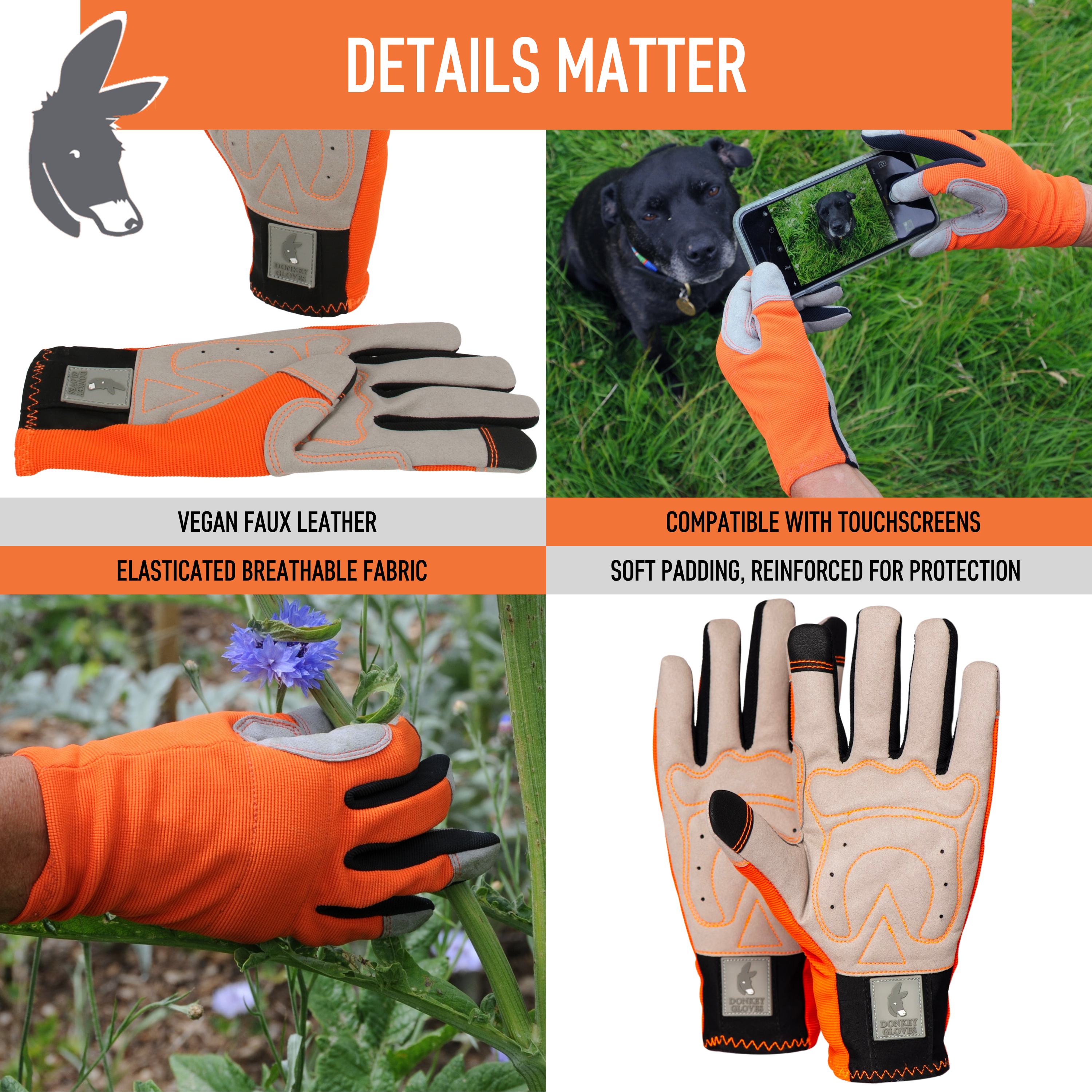Donkey Gloves Multipurpose Gardening Gloves for Women & Men