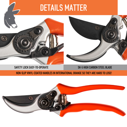 Donkey Works Bypass Secateurs 8&quot; with Holster